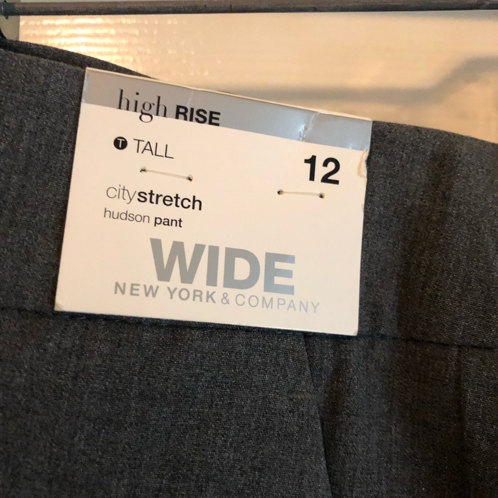 NWT NY & Co Grey Wide Leg Trouser - 12 Tall